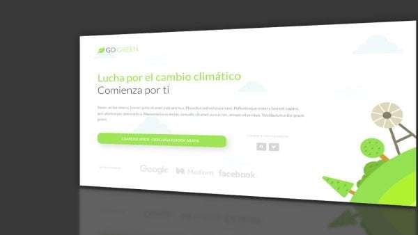 Página de Captación de Leads eBook Go Green Lead Magnet Landing Page - Ilimiatada